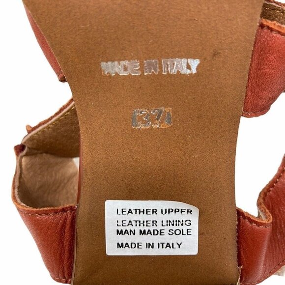 NEW Avellini Women's Slingback Sandals Red Cross Stap Block Heels Italy 6.5 - Picture 7 of 9